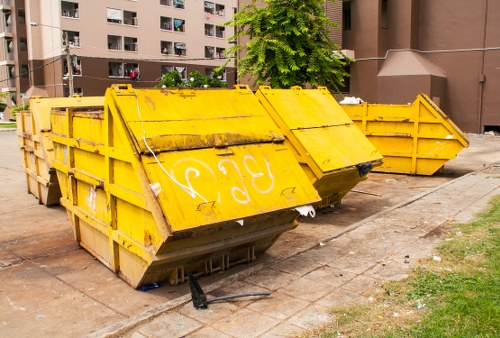 Waste collection trucks in South West London